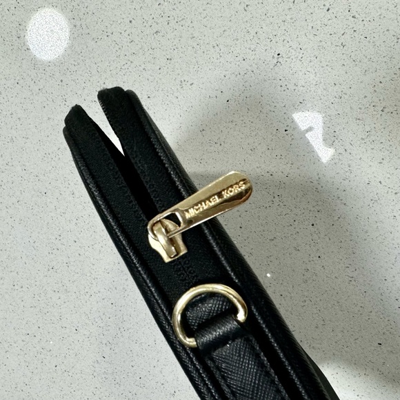 Michael Korss 13” Laptop Case • Saffiano Leather, Gold Hardware - Picture 10 of 10